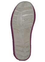 Tofflor med diskret blomtryck LJUSGR&Aring;-BORDEAUX