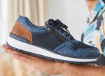 Rieker, bekväma herrsneakers, bredd H, med uttagbar fotbädd BLÅ BRUN