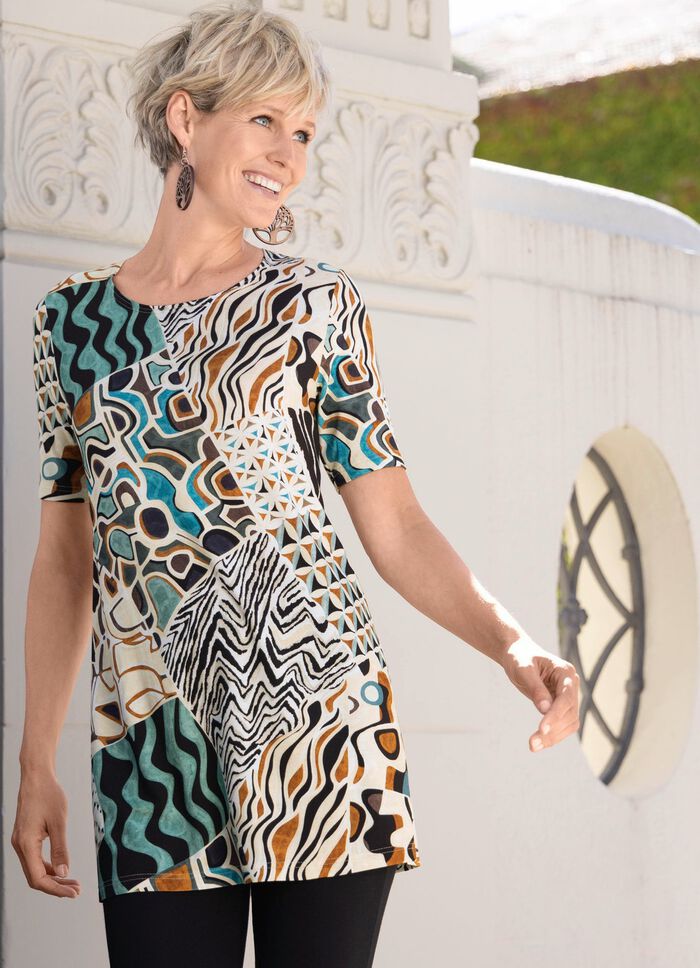 L&aring;ng skjorta med helt&auml;ckande tryck 