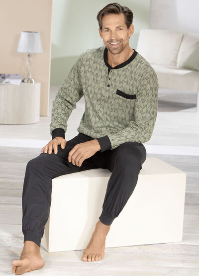 Comte pyjamas med knappslå och muddar, , large