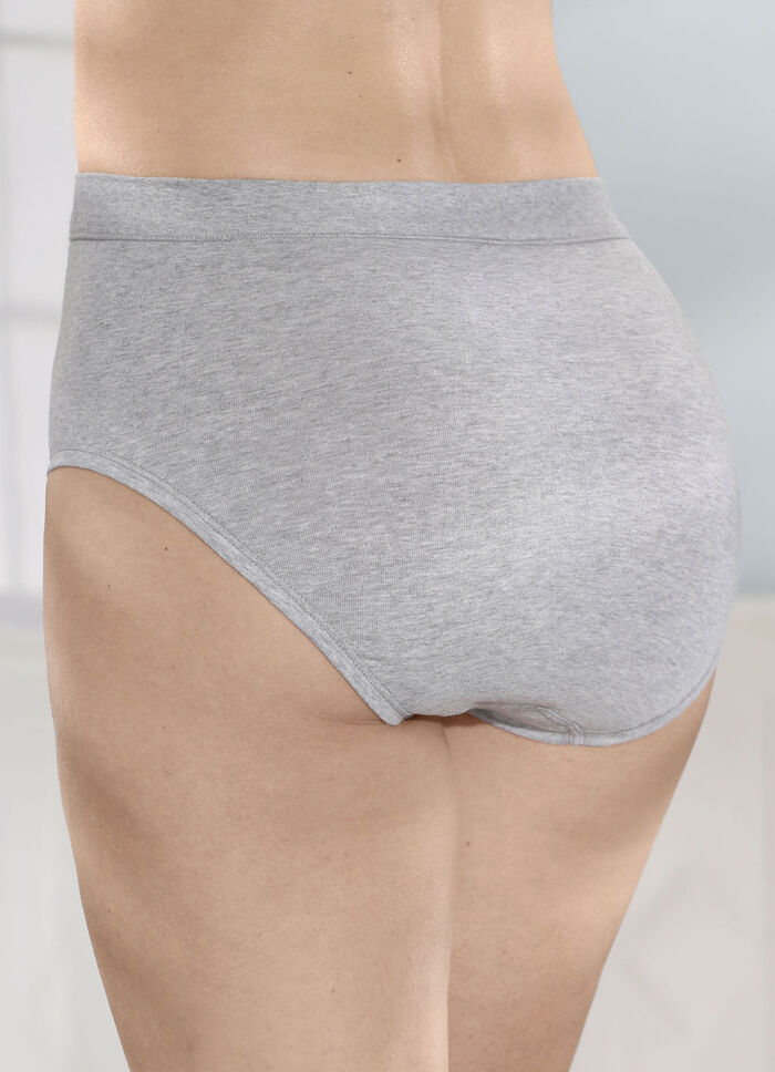 Tre paket trosor med bekv&auml;mt mjukt midjeband GRAU MELIERT