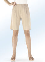 Bermudashorts i en bekväm pådragsform BEIGE