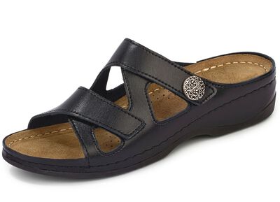 ELENA EDEN, bekv&auml;ma damslippers, vidd G, med kardborreband 