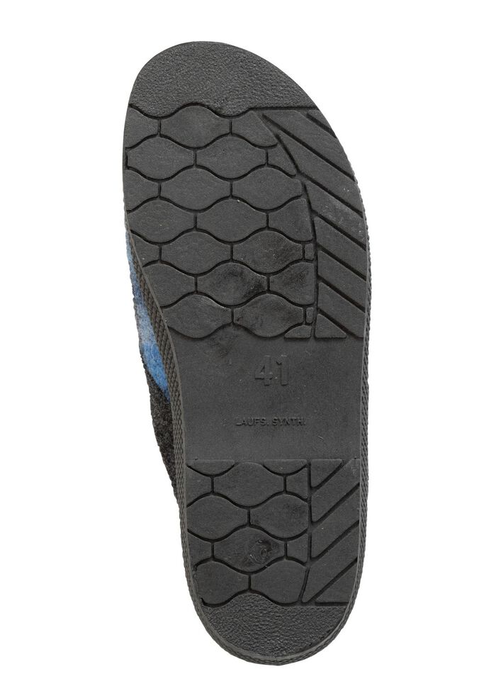 Tofflor av rutigt textilmaterial BL&Aring;GR&Aring;