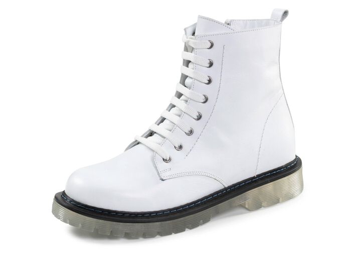 Gemini ankelst&ouml;vel med sn&ouml;rning i mjukt nappal&auml;der av kohud VIT