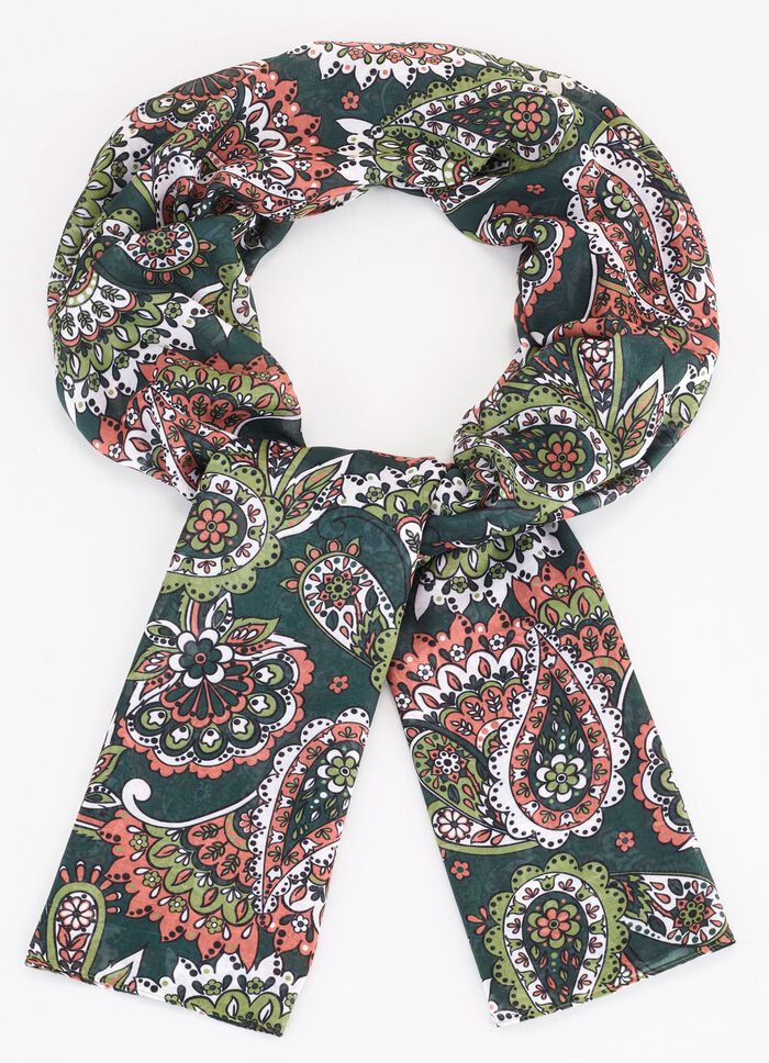 Halsduk med fantasiblomm&ouml;nster 