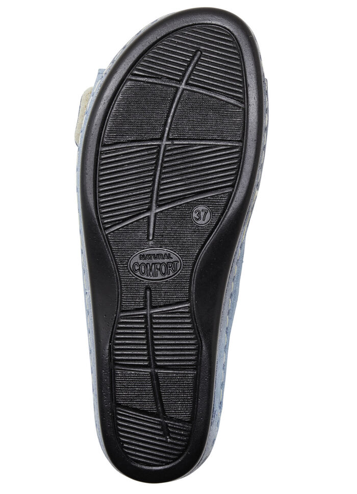 Bekväma damslippers, bredd G, med kardborreband, 