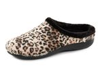 Laurina, trendiga damtofflor med leopardm&ouml;nster BRUN-SVART