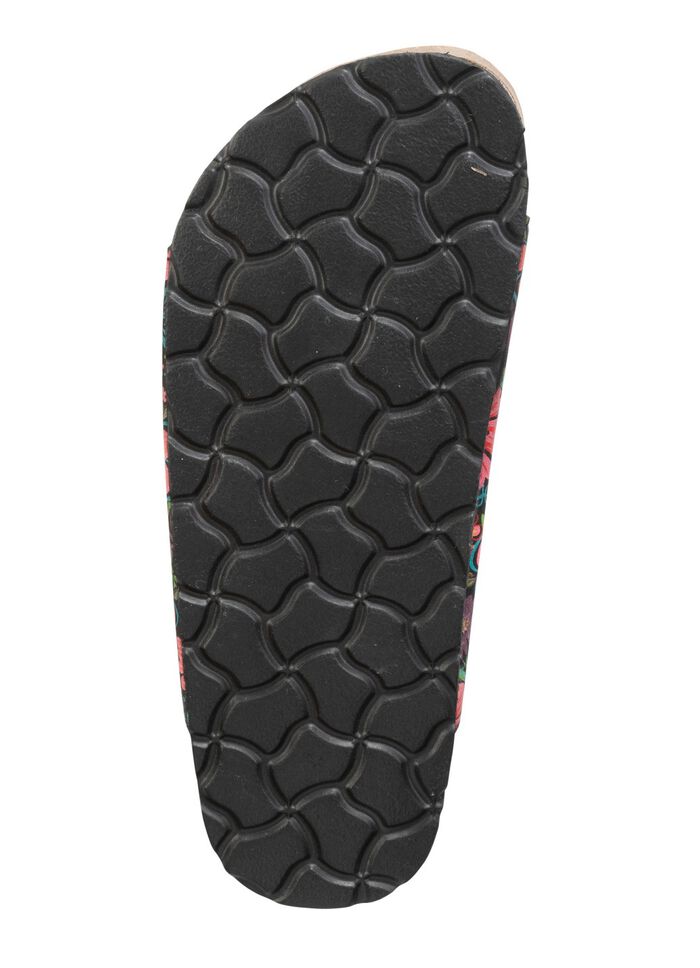 Mules i lekfull tryckt design SVART-F&Auml;RGGLAD