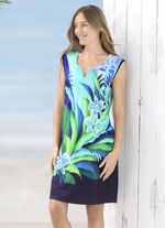 Kl&auml;nning med briljant f&auml;rgtryck, &auml;rml&ouml;s 