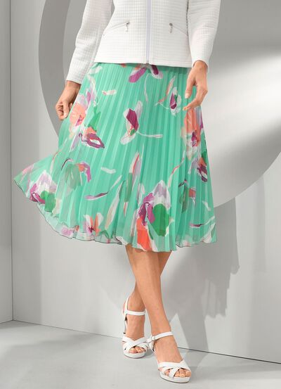 Plisserad kjol med blomm&ouml;nster 