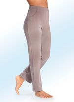 Byxor med tv&aring; slitsfickor TAUPE