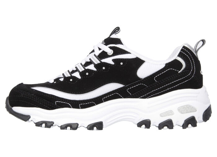 SKECHERS, sportiga damsneakers, med uttagbar fotbädd SVARTVITT