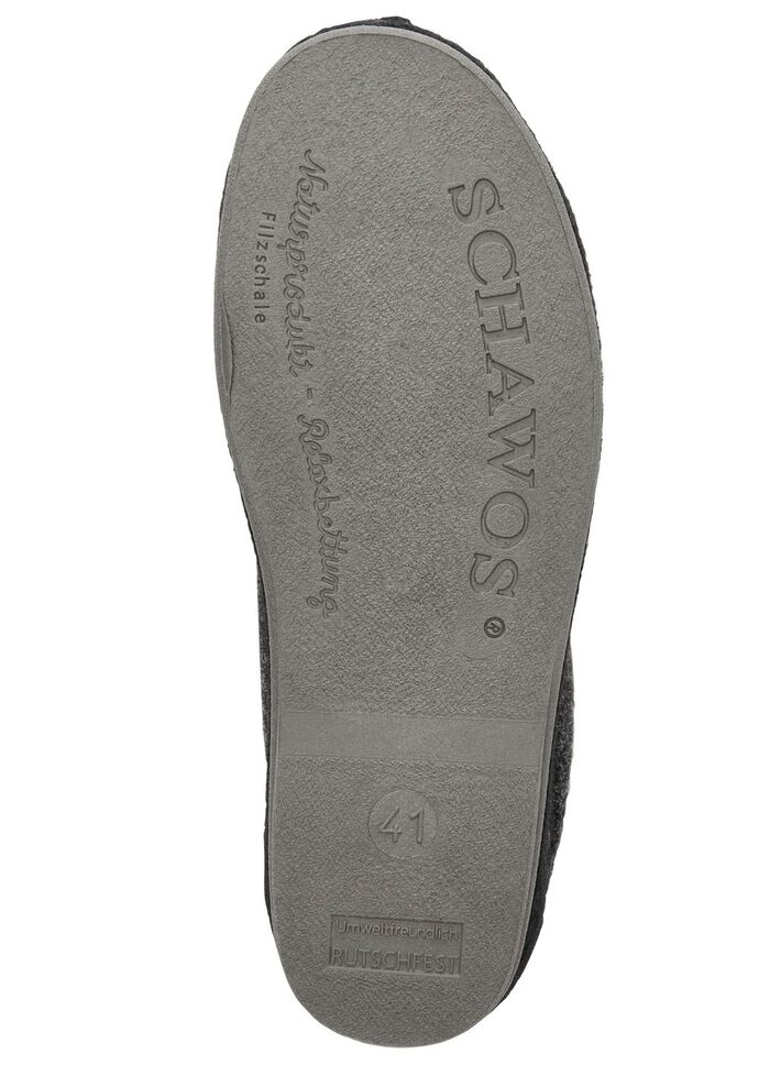 Fodrade herrtofflor, med ny ull ANTRACIT-SVART