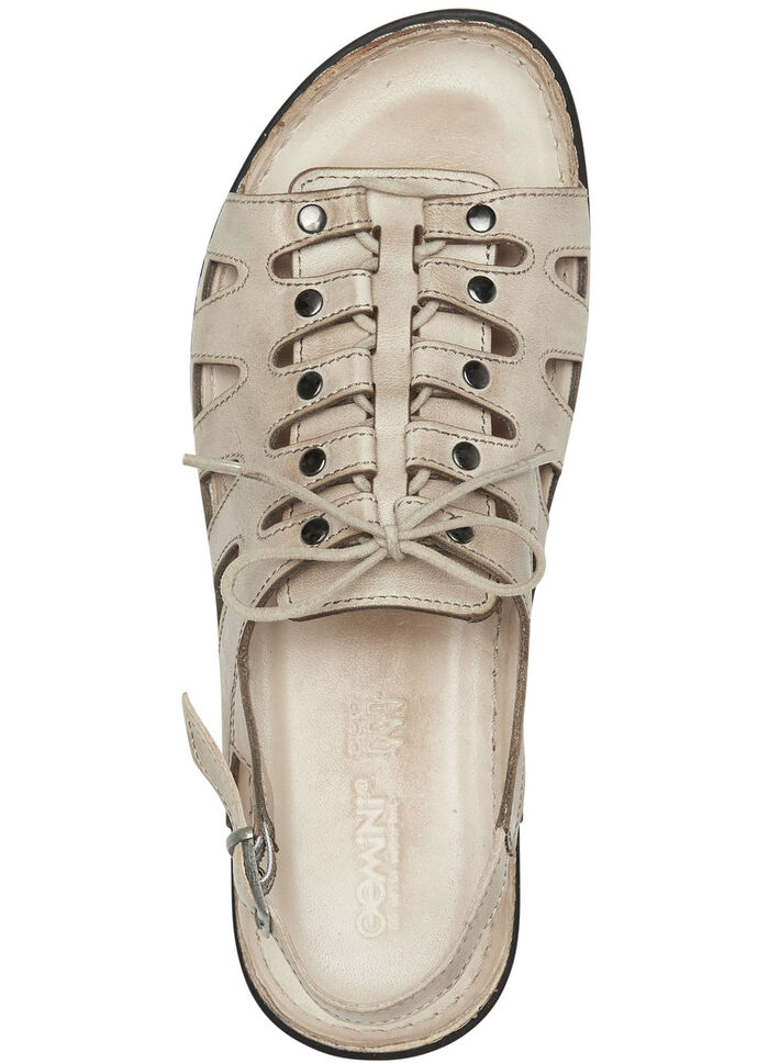 Gemini sandal med elastisk dekorativ snörning BEIGE