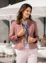 Kort jacka av imiterad mocka 