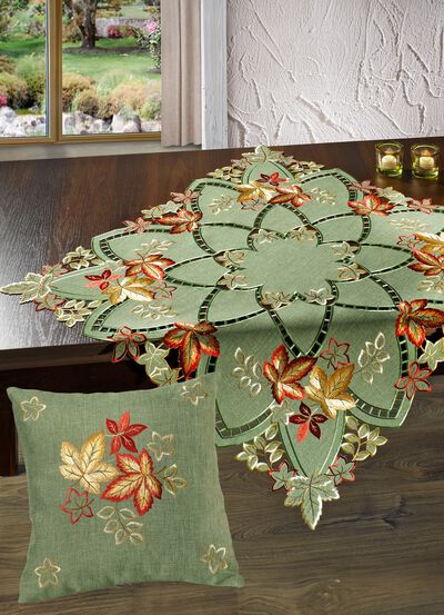 Bords- och rumsdekoration med h&ouml;stliga broderier 