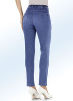 Jeans i dra-på-modell JEANS BLÅ