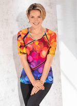 Topp med bl&auml;ckstr&aring;letryck i briljanta f&auml;rger 