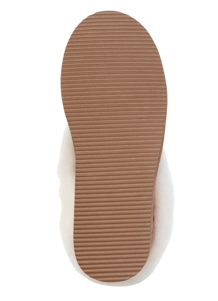 ELENA EDEN, varma damtofflor, bredd G, med lammskinn TOBAKSBRUN