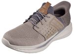 SKECHERS slip-on sko med gjuten slip-in h&auml;lplatta TAUPE-GR&Aring;