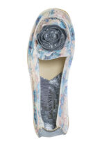 Laura Vita ballerina med läderblomma BLAU-MULTICOLOR