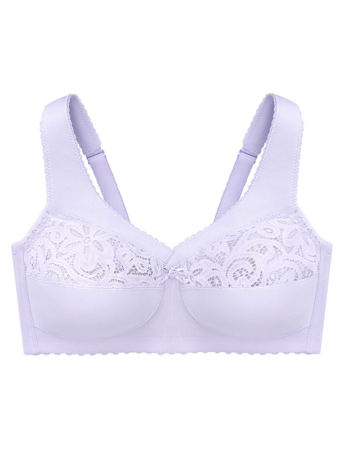 Glamorise st&ouml;d-bh med broderad spets LILA