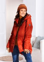 L&aring;ng jacka med v&auml;ndbart regnskydd 