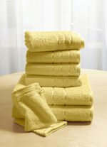 Mjuka frott&eacute;handdukar tillverkade av t&auml;t lugg BEIGE