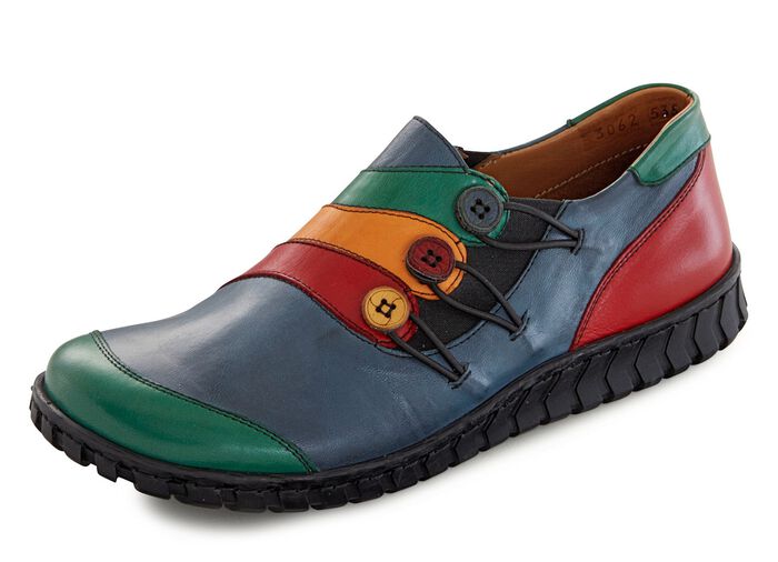 Gemini tofflor med dekorativa knappar JEANS F&Auml;RGRIGA