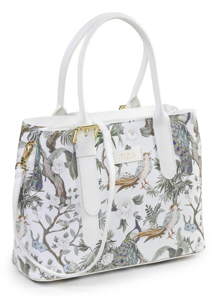 TIZIA, väska, dam, med avtagbar, justerbar axelrem WEISS-JADEGRÜN