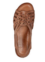Gemini sandal med flätade remmar COGNAC