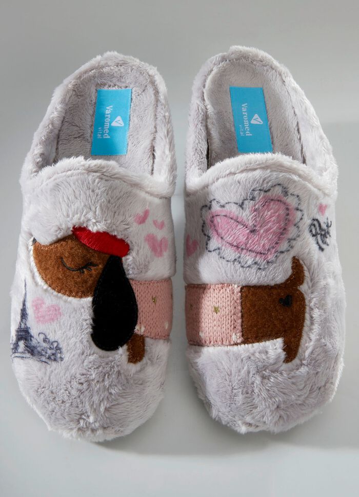 Toffel med yttersula i gummi 