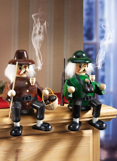 Rökare, set om 2, gjord av trä 