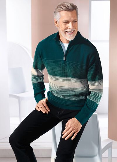 Troyer med st&aring;krage i 2 f&auml;rger 