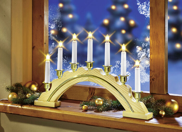 Tr&auml;valv, 7 lampor GULD