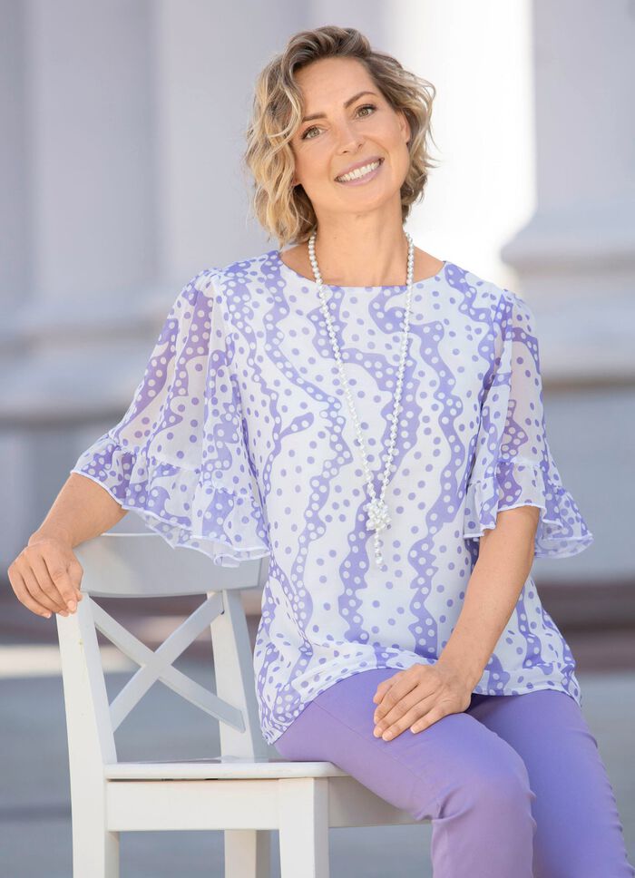 Dubbeltr&ouml;ja med chiffong i 2 f&auml;rger LILA-VIT