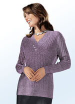 Bouclé-tröja i garn LILAC MOTTLED