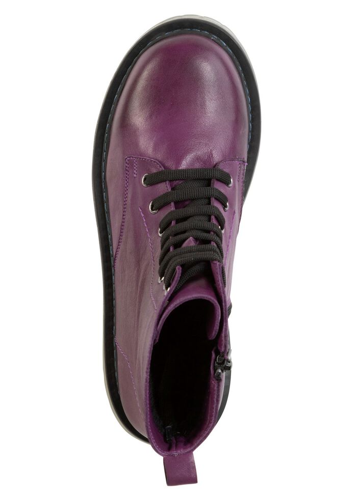 Gemini ankelst&ouml;vel med sn&ouml;rning i mjukt nappal&auml;der av kohud LILA