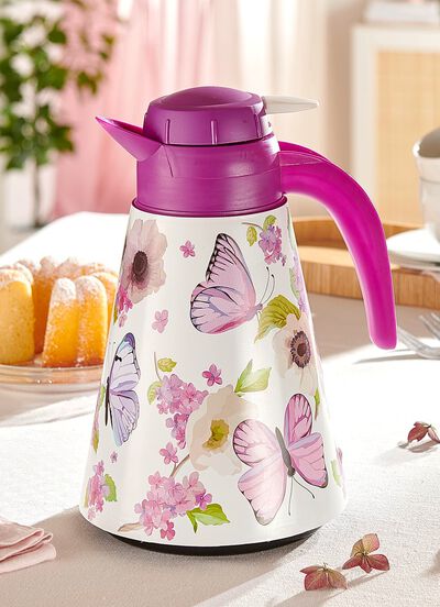 Termos med f&auml;rgglad blomdesign 