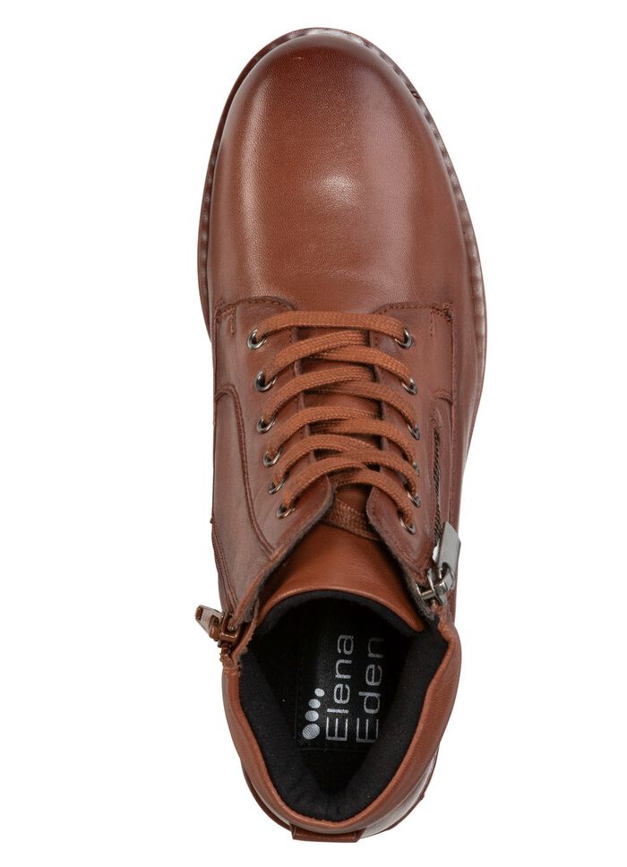 ELENA EDEN innersko med sn&ouml;rning och vadderad krage BRUNT