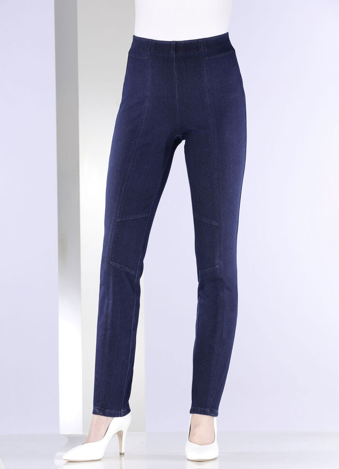 Jerseybyxor i denim-look, 