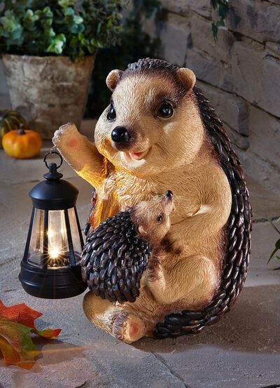 V&auml;derbest&auml;ndig igelkott med lykta 