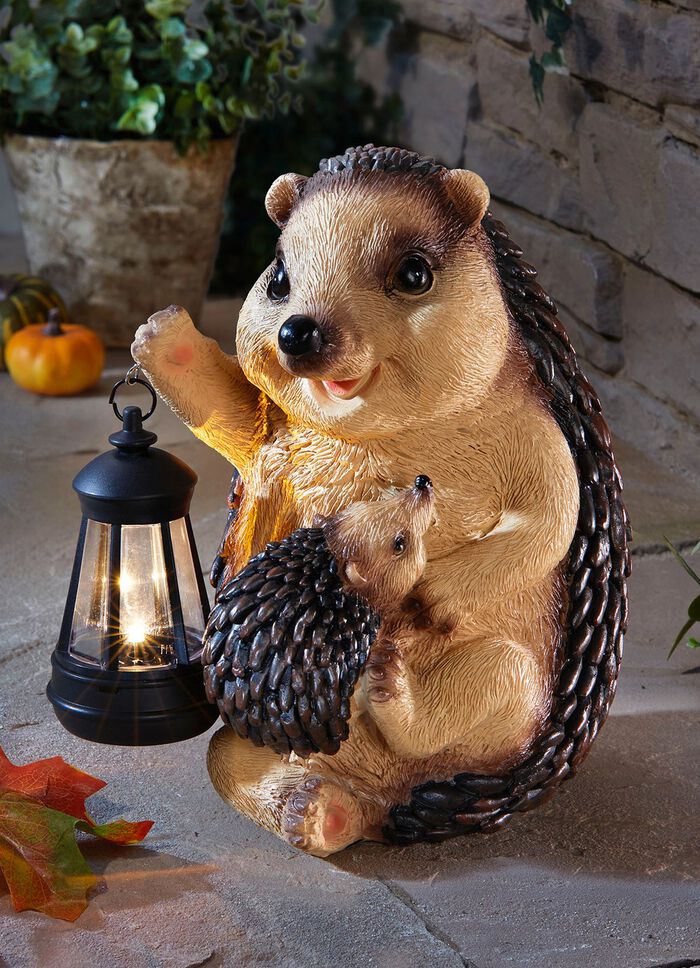 V&auml;derbest&auml;ndig igelkott med lykta 