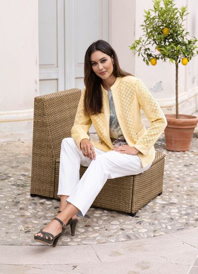 Blazer gjord av mockaimitation 