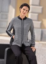 Blusjacka med hundtandsm&ouml;nster 