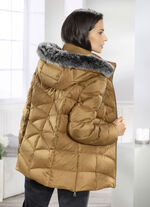 Dunjacka med avtagbar huva 