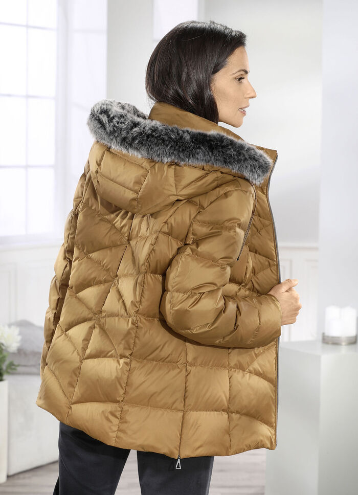 Dunjacka med avtagbar huva 