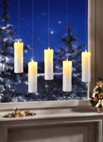 LED-ljus med transparent upphängning, set om 5 