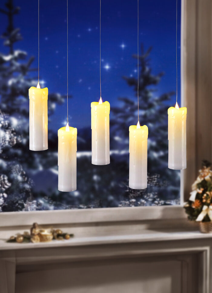 LED-ljus med transparent upphängning, set om 5 